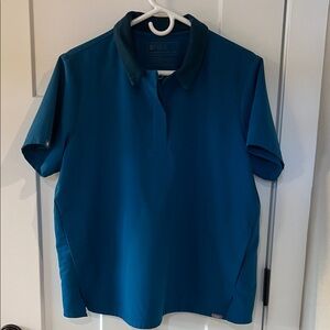 FIGS Technical Collection Scrub Top XL Teal Blue Short Sleeve Healthcare